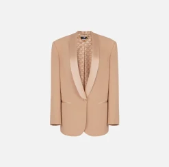 Elisabetta Franchi Giacche & Trench^Giacca In Crepe Con Revers Sciallato In Satin