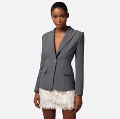 Elisabetta Franchi Giacche & Trench^Giacca In Crepe Leggero Con Cut Out