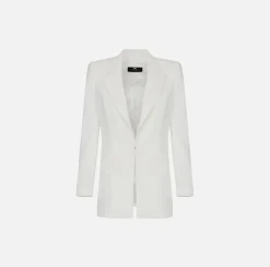 Elisabetta Franchi Giacche & Trench^Giacca In Crepe Leggero Con Rever A Lancia