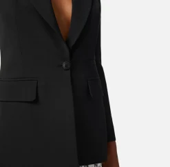 Elisabetta Franchi Giacche & Trench^Giacca In Crepe Leggero Con Rever Sciallato