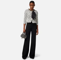 Elisabetta Franchi Giacche & Trench^Giacca In Crepe Stampa Logo Con Catena Foulard