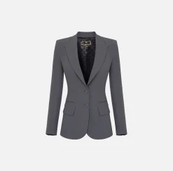 Elisabetta Franchi Giacche & Trench^Giacca In Crepe Stretch Con Revers A Lancia