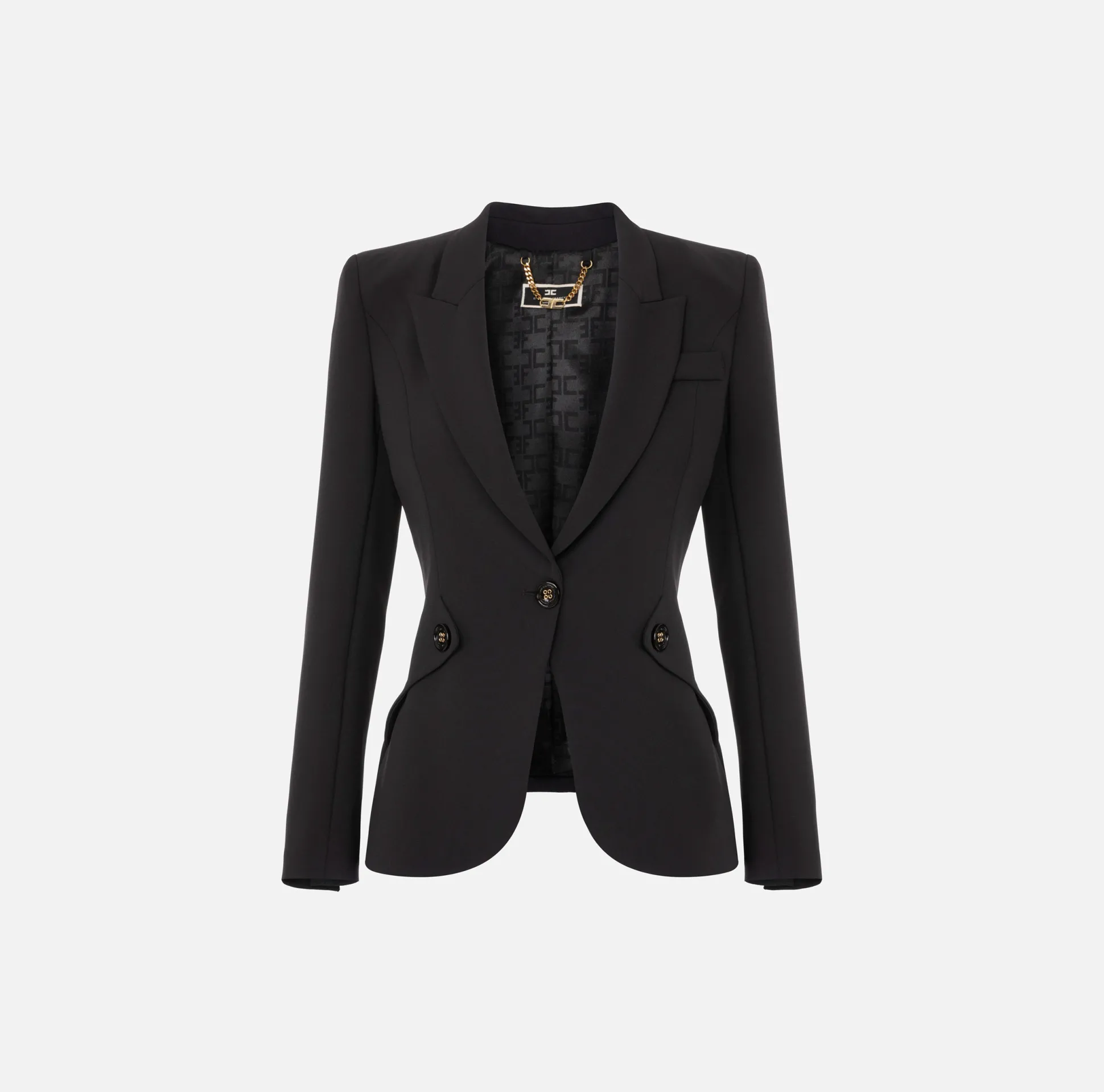 Elisabetta Franchi Giacche & Trench^Giacca In Doppio Crepe Con Patte
