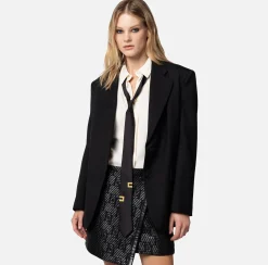 Elisabetta Franchi Giacche & Trench^Giacca In Fresco Lana Con Patte