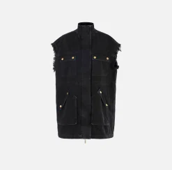 Elisabetta Franchi Giacche & Trench^Gilet In Denim Utility