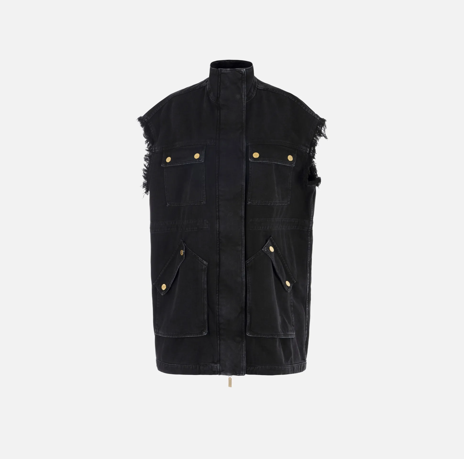 Elisabetta Franchi Giacche & Trench^Gilet In Denim Utility