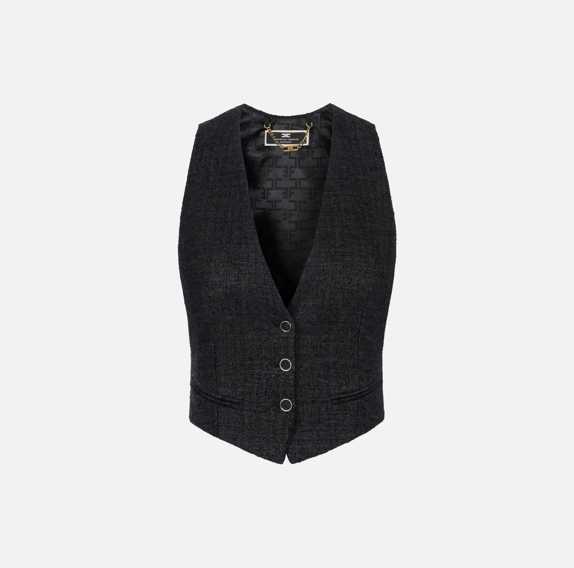 Elisabetta Franchi Giacche & Trench^Gilet In Tweed Laminato