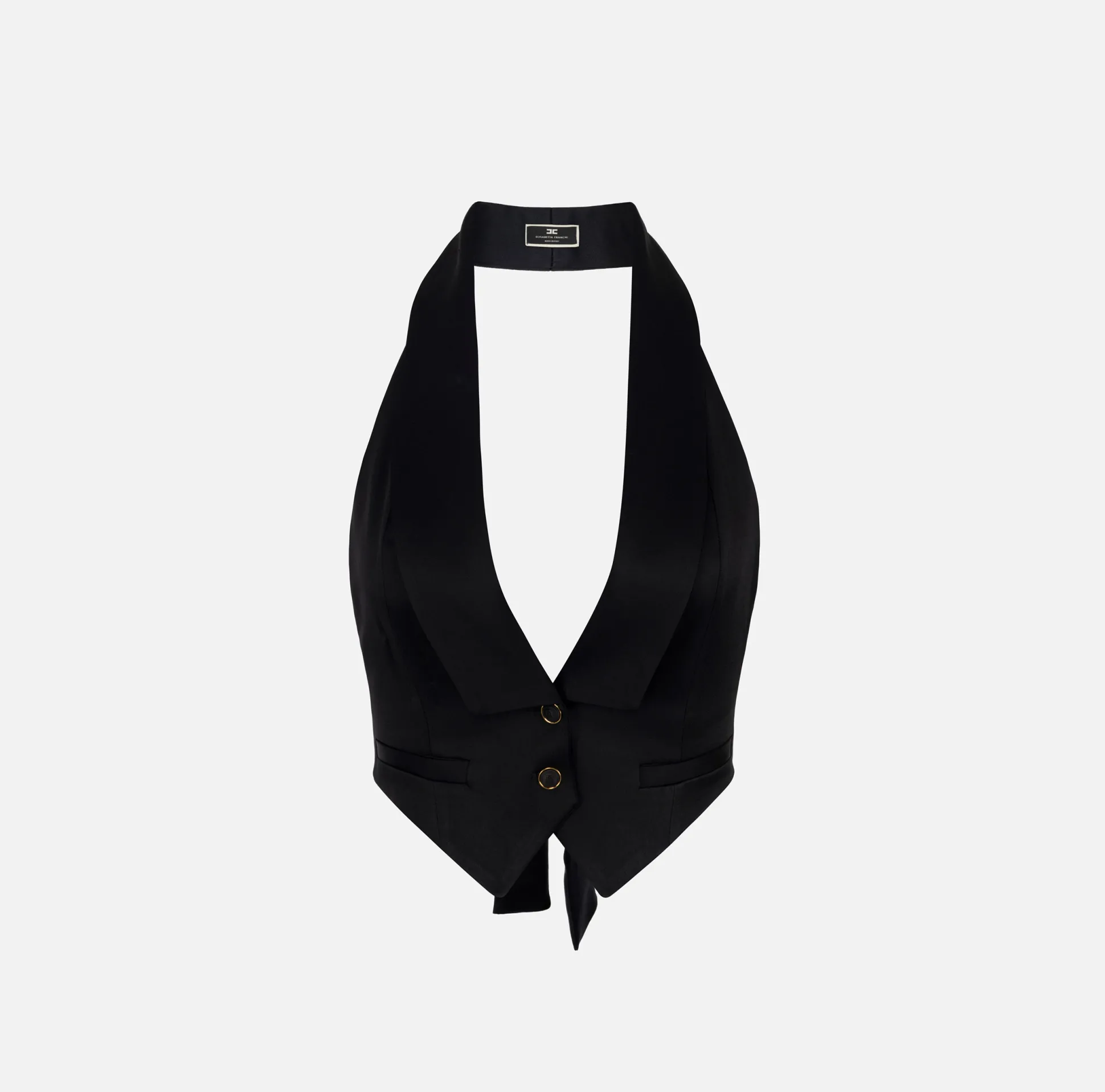 Elisabetta Franchi Giacche & Trench^Gilet Smoking In Raso Con Fusciacca