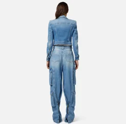 Elisabetta Franchi Giacche & Trench^Giubbotto Cropped In Denim