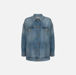 Elisabetta Franchi Giacche & Trench^Giubbotto Over In Denim