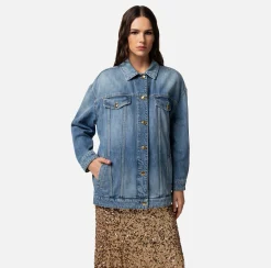 Elisabetta Franchi Giacche & Trench^Giubbotto Over In Denim