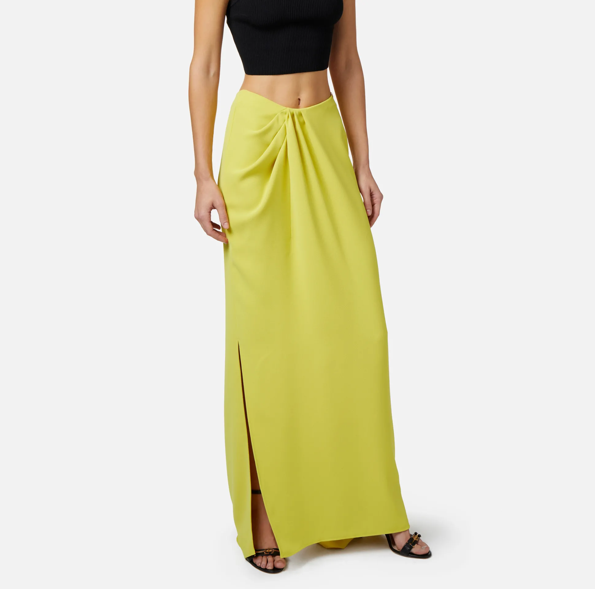 Elisabetta Franchi Gonne^Gonna Lunga In Crepe Con Drappeggio