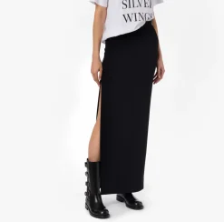 Elisabetta Franchi Gonne^Gonna Lunga In Crepe Leggero Con Spacco Laterale