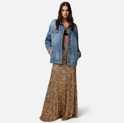 Elisabetta Franchi Gonne^Gonna Lunga In Tulle Con Pailettes