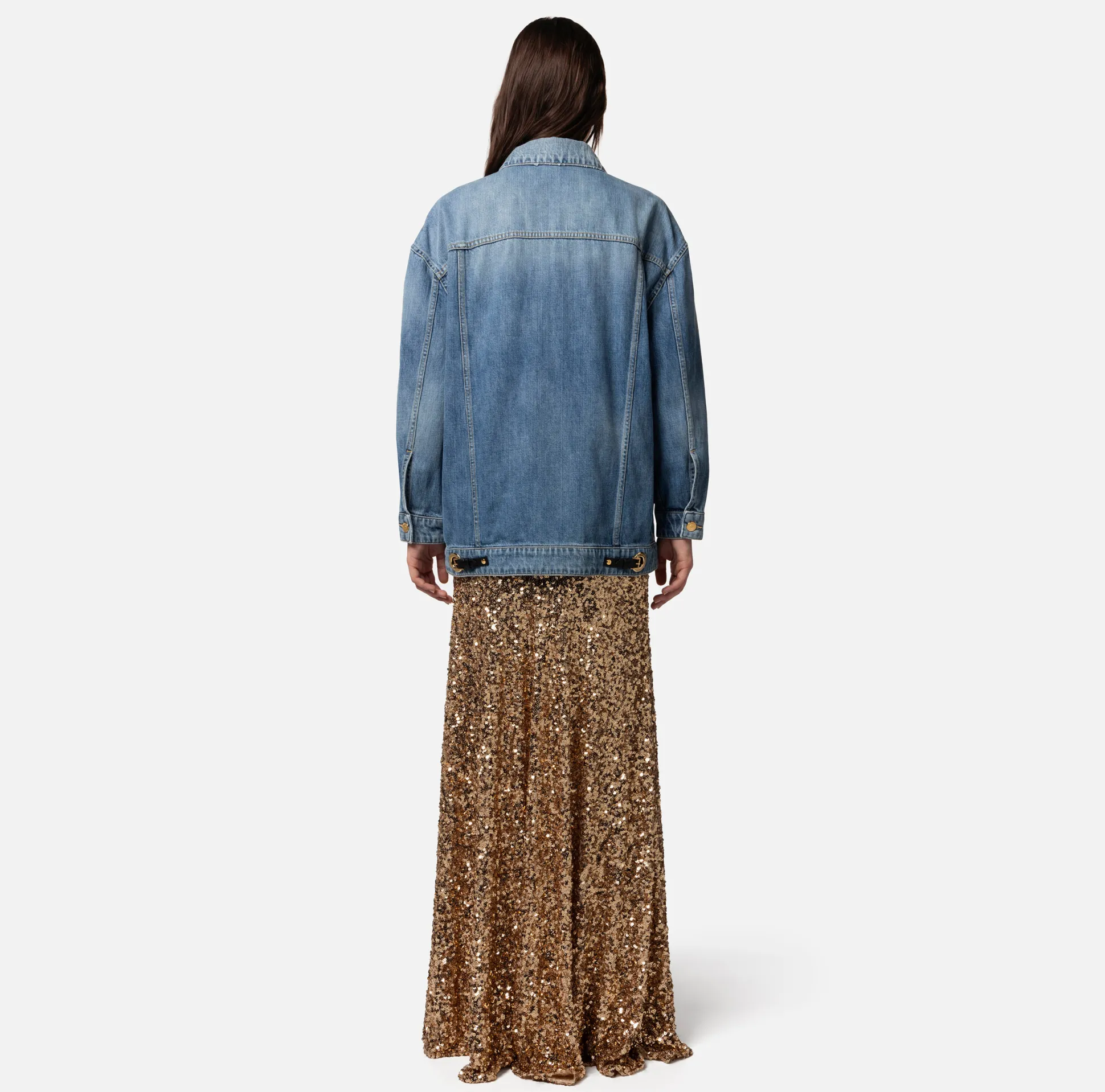 Elisabetta Franchi Gonne^Gonna Lunga In Tulle Con Pailettes