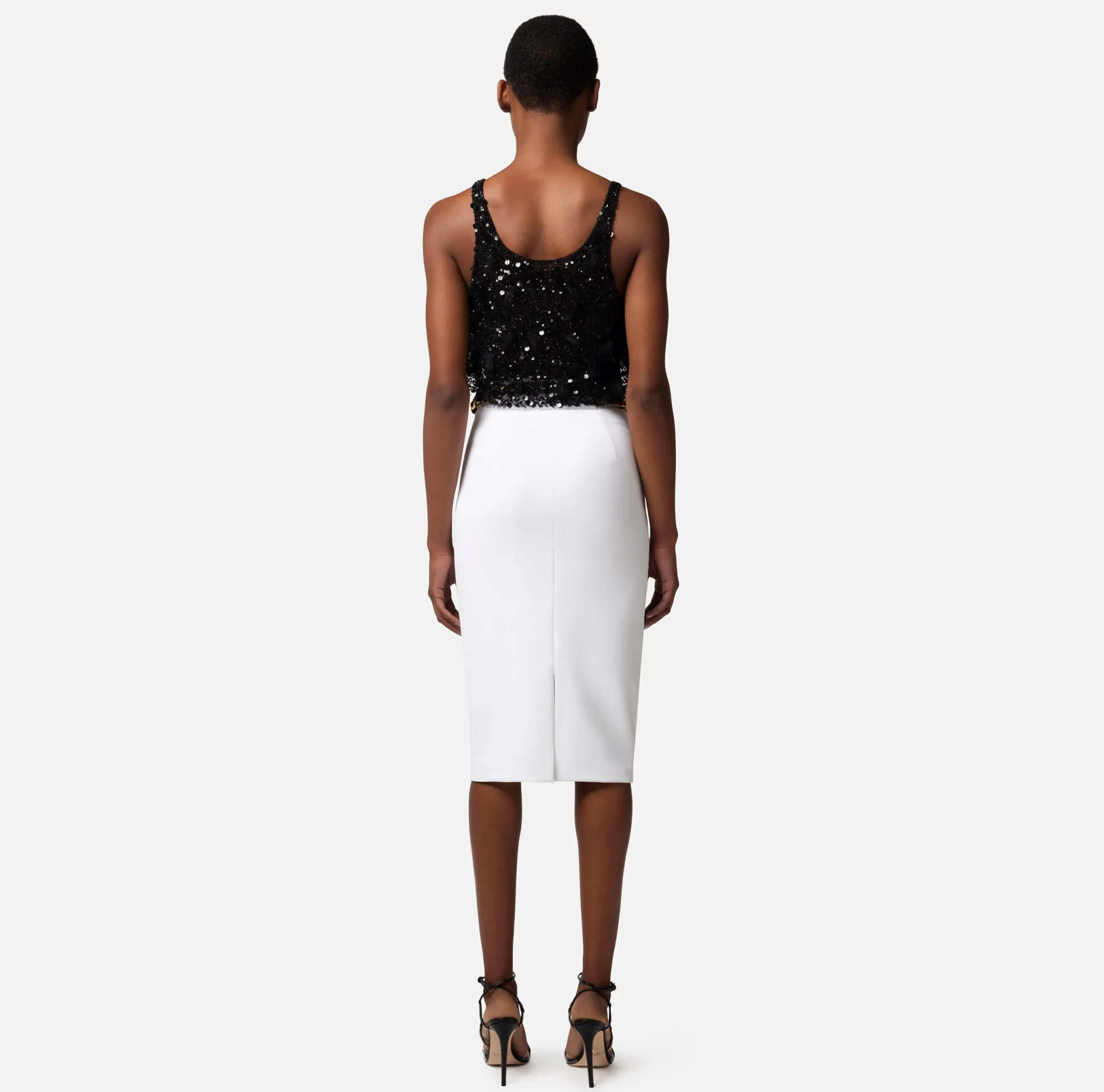 Elisabetta Franchi Gonne^Gonna Midi In Crepe Stretch Con Cintura Foulard