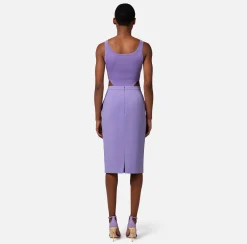 Elisabetta Franchi Gonne^Gonna Midi In Crepe Stretch Con Charms