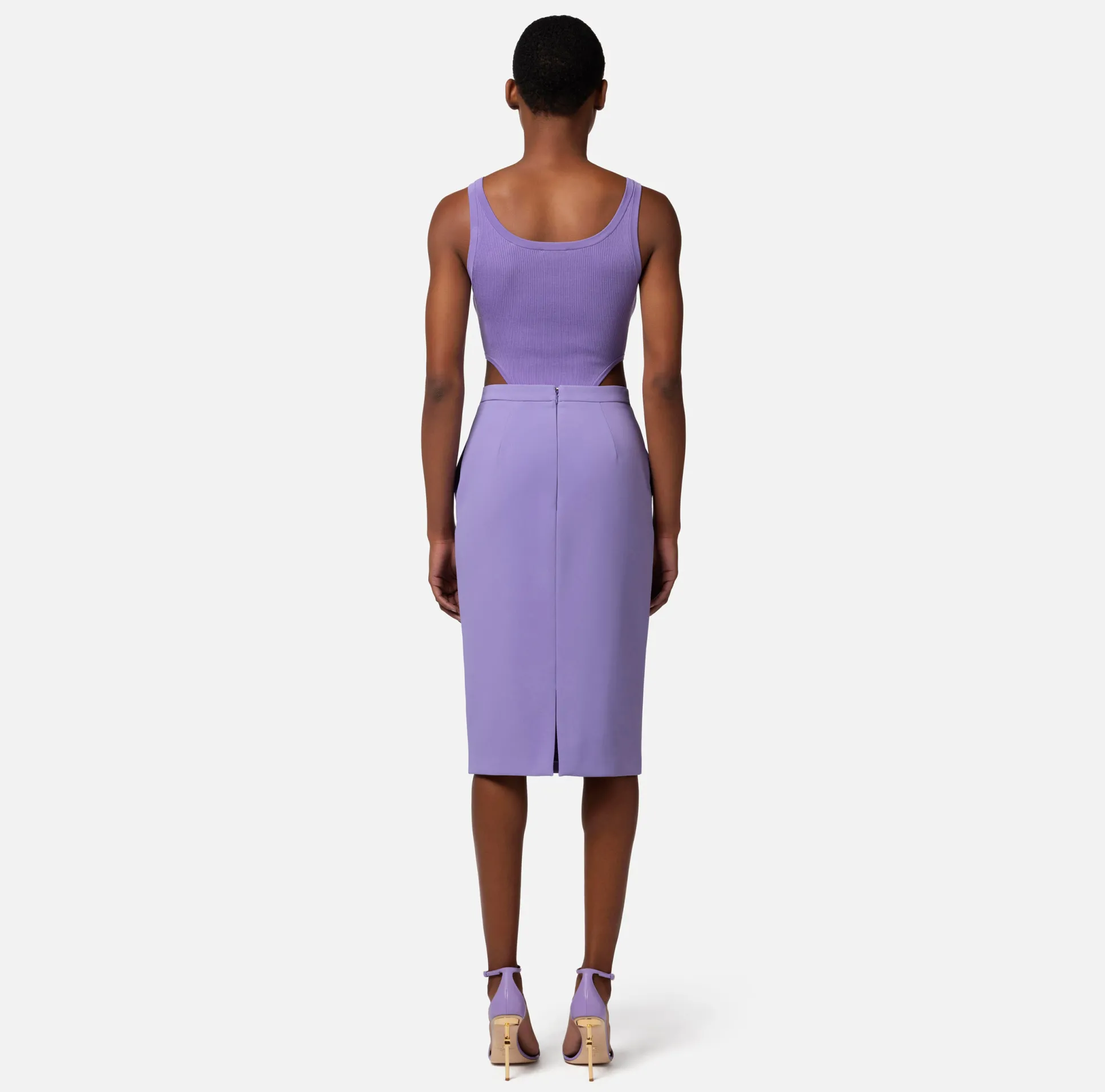 Elisabetta Franchi Gonne^Gonna Midi In Crepe Stretch Con Charms