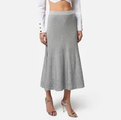 Elisabetta Franchi Gonne^Gonna Midi In Viscosa Metallizzata