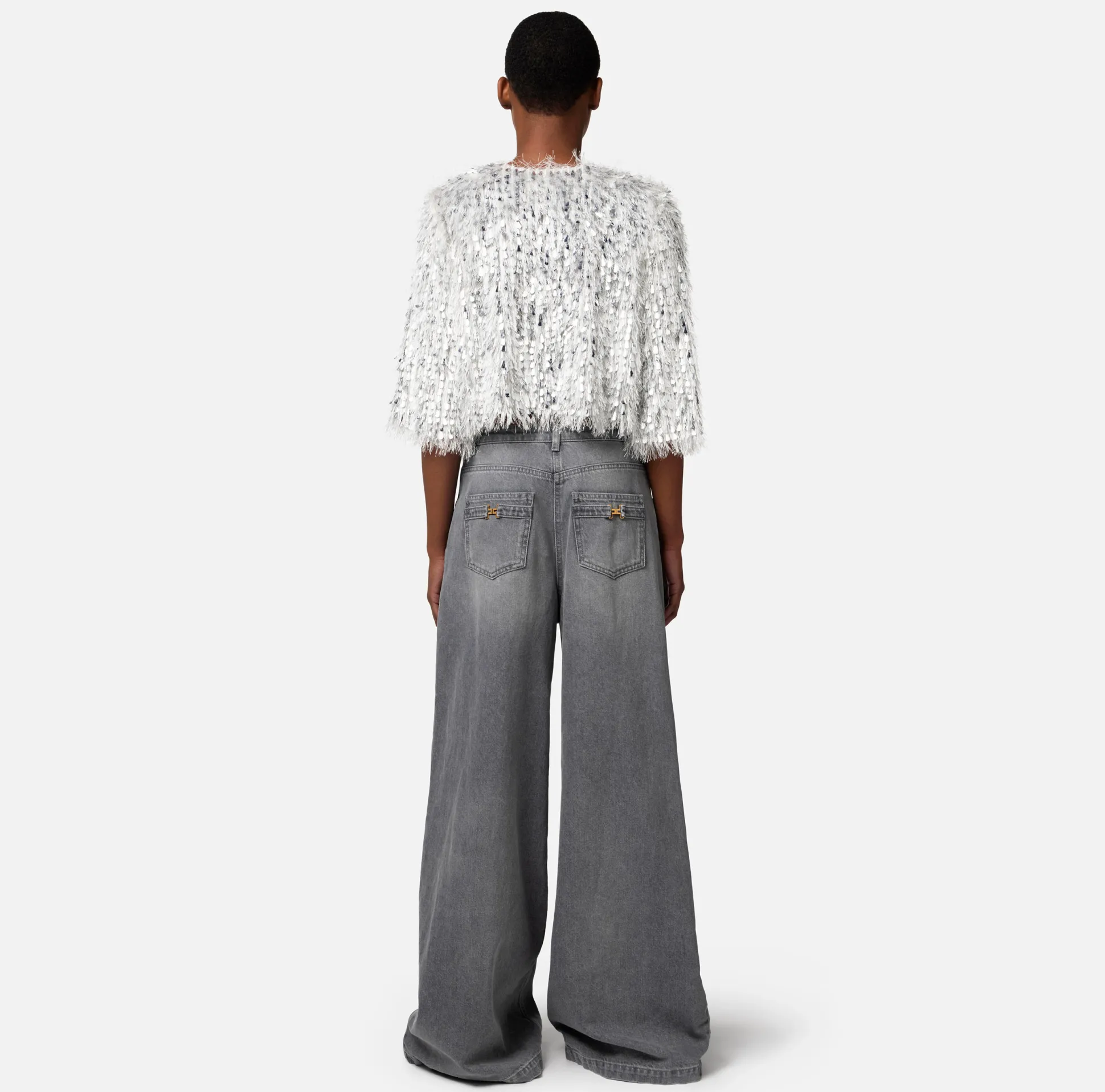 Elisabetta Franchi Jeans^Jeans A Palazzo Con Tagli Diagonali
