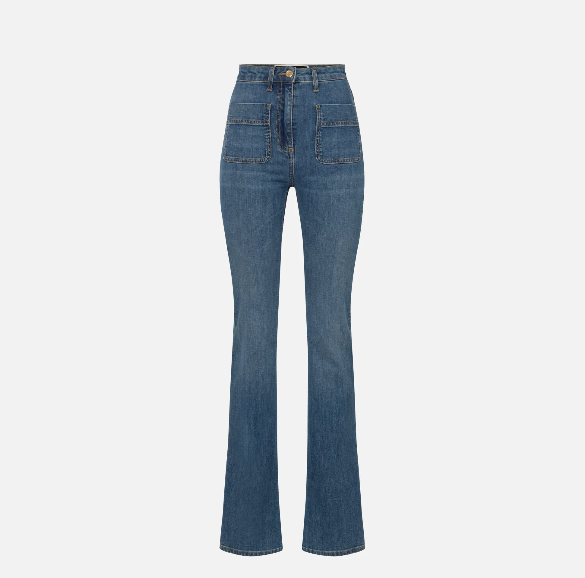 Elisabetta Franchi Jeans^Jeans A Zampetta Con Placche Logo