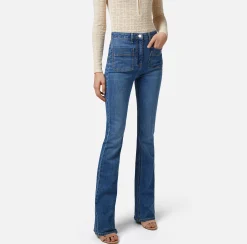 Elisabetta Franchi Jeans^Jeans A Zampetta Con Placche Logo