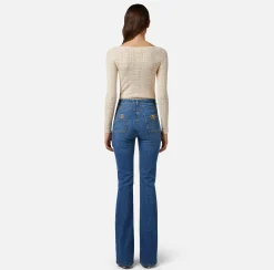 Elisabetta Franchi Jeans^Jeans A Zampetta Con Placche Logo