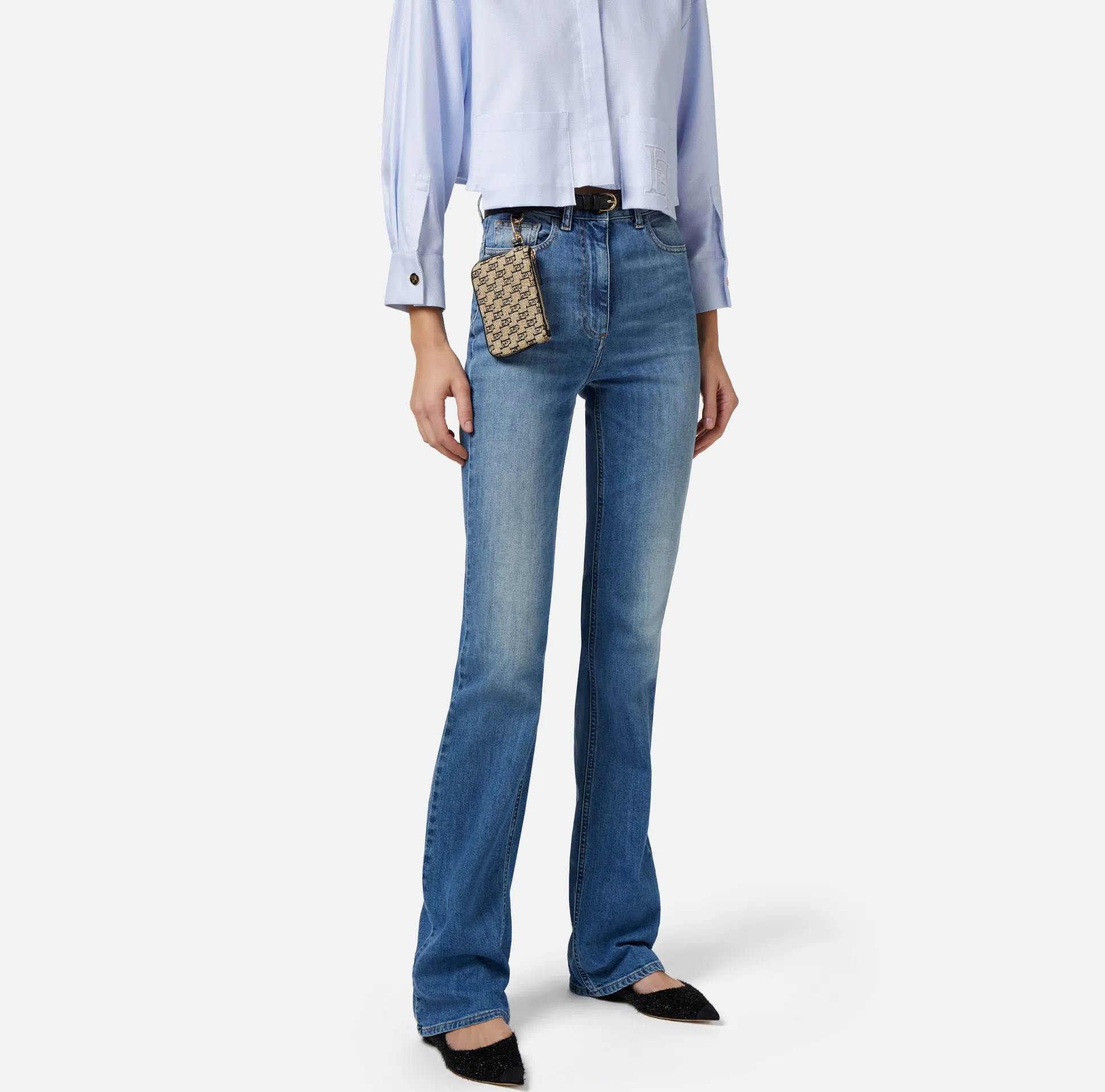 Elisabetta Franchi Jeans^Jeans A Zampetta Con Ricamo