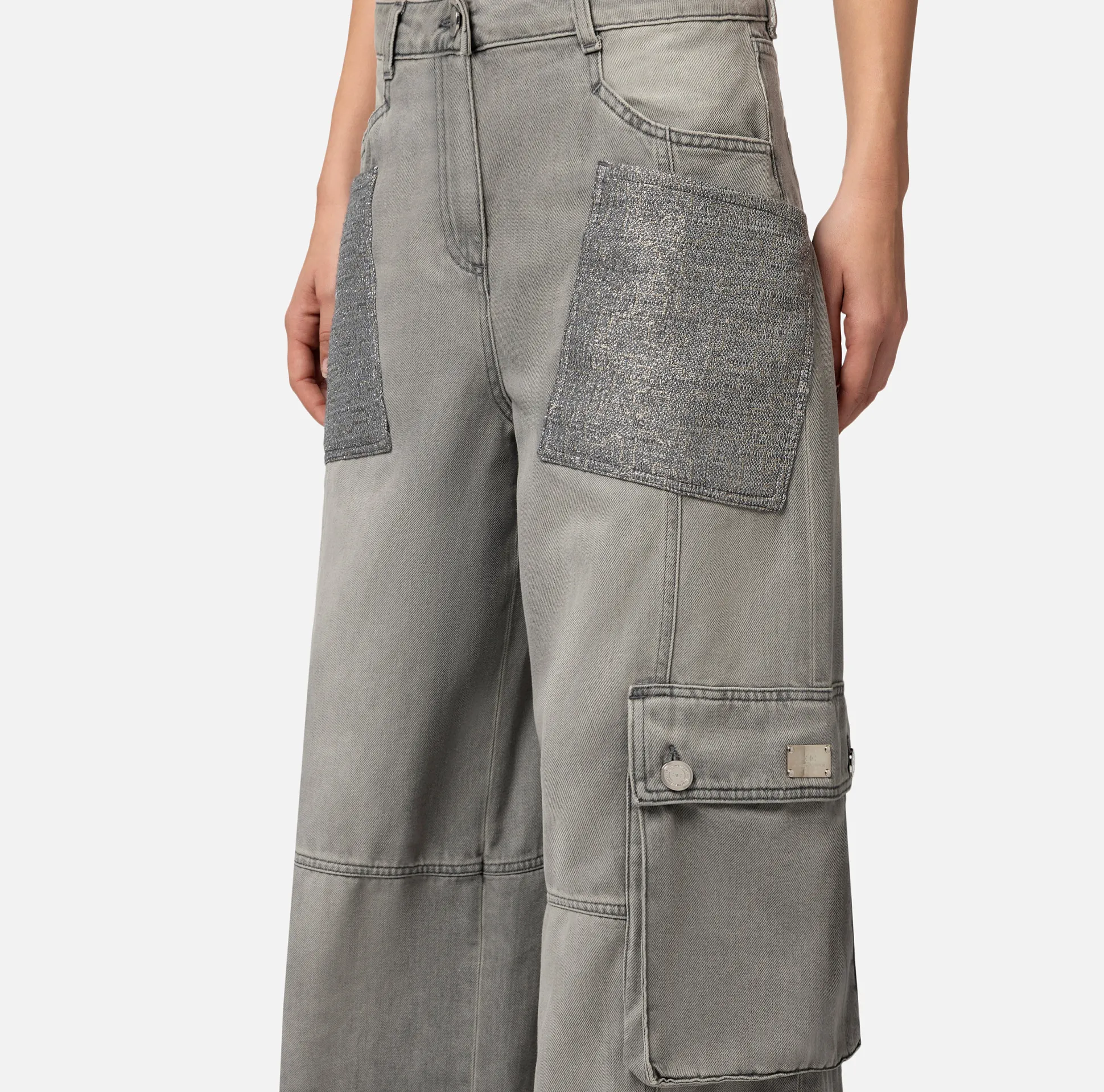 Elisabetta Franchi Jeans^Jeans Cargo Con Tasche In Tweed