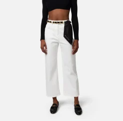 Elisabetta Franchi Jeans^Jeans Cropped A Palazzo Con Cintura Catena