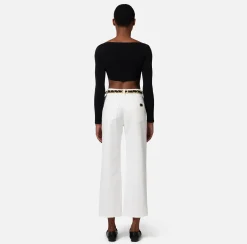 Elisabetta Franchi Jeans^Jeans Cropped A Palazzo Con Cintura Catena