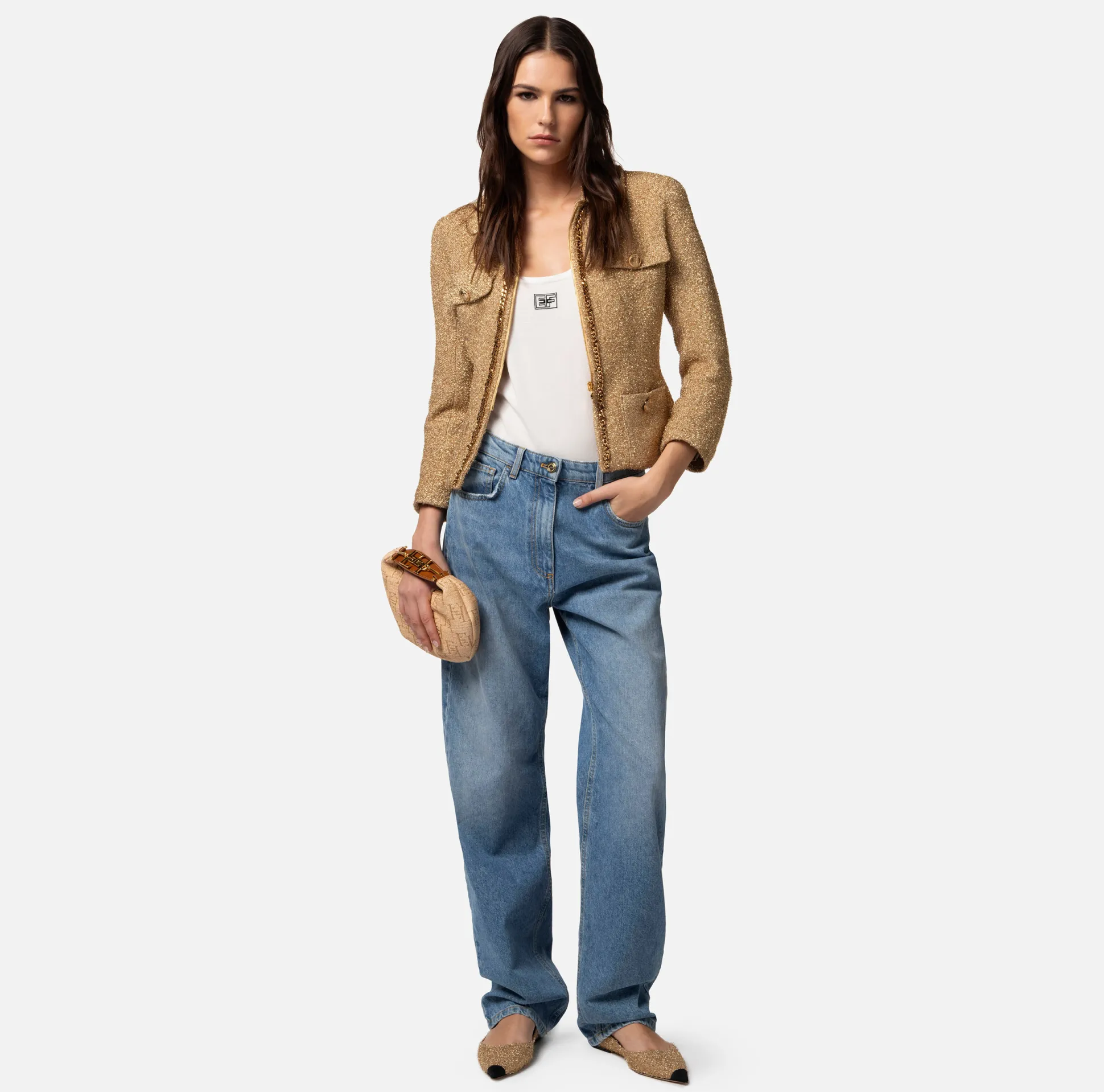 Elisabetta Franchi Jeans^Jeans Gamba Dritta Con Ricamo