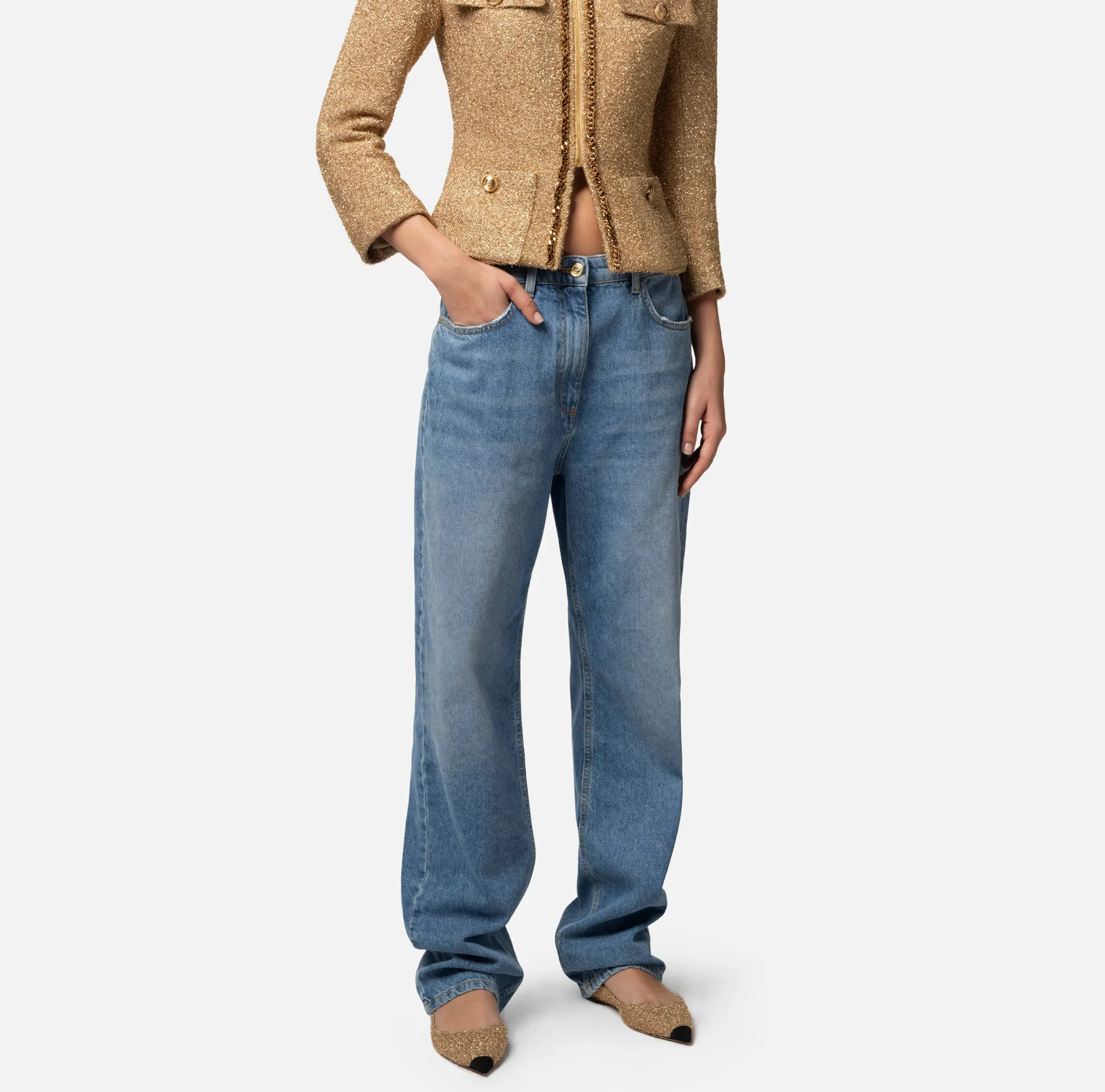 Elisabetta Franchi Jeans^Jeans Gamba Dritta Con Ricamo