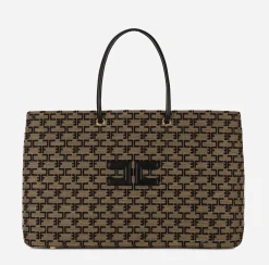 Elisabetta Franchi Borse A Spalla^Madame Monogram Shopper Con Logo