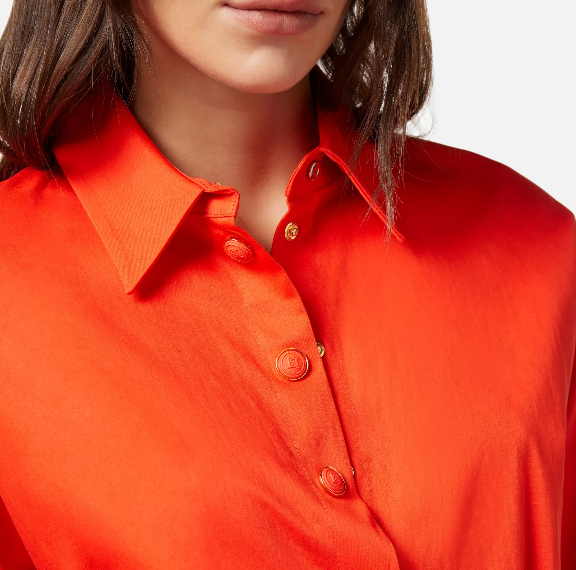 Elisabetta Franchi Abiti^Miniabito A Camicia In Popeline Stretch