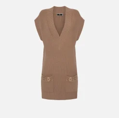 Elisabetta Franchi Abiti^Miniabito Boxy In Viscosa Con Cinturini Sulle Tasche