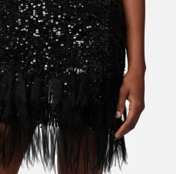 Elisabetta Franchi Abiti^Miniabito Con Paillettes E Frange