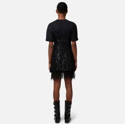 Elisabetta Franchi Abiti^Miniabito Con Paillettes E Frange