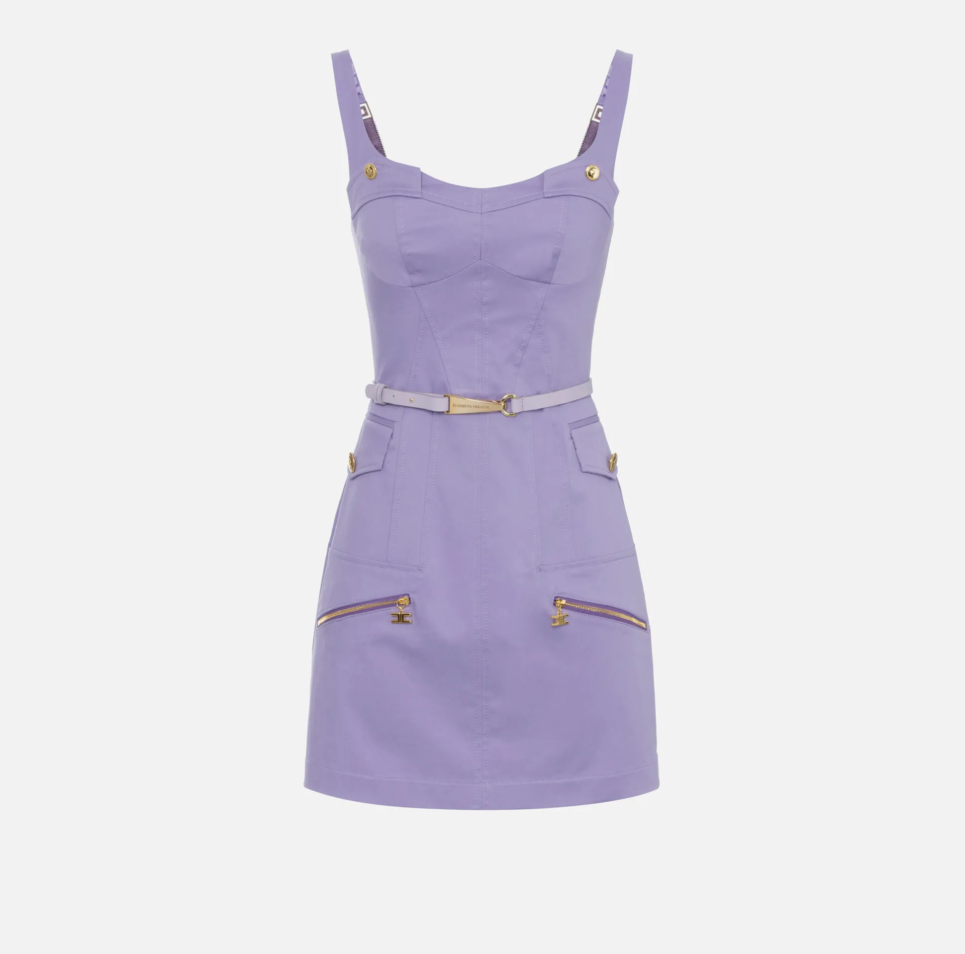 Elisabetta Franchi Abiti^Miniabito In Cotone Utility Con Cintura