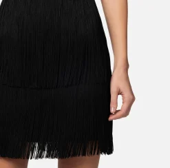 Elisabetta Franchi Abiti^Miniabito In Crepe Con Frange E Fiocco