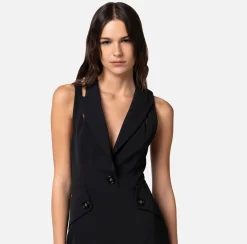 Elisabetta Franchi Abiti^Miniabito In Crepe Stretch Con Patte