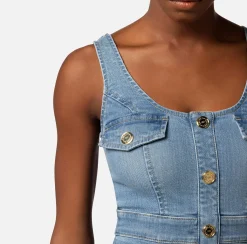 Elisabetta Franchi Abiti^Miniabito In Denim Con Abbottonatura
