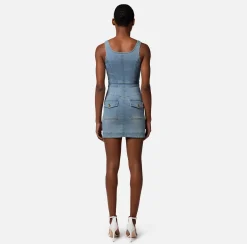 Elisabetta Franchi Abiti^Miniabito In Denim Con Abbottonatura