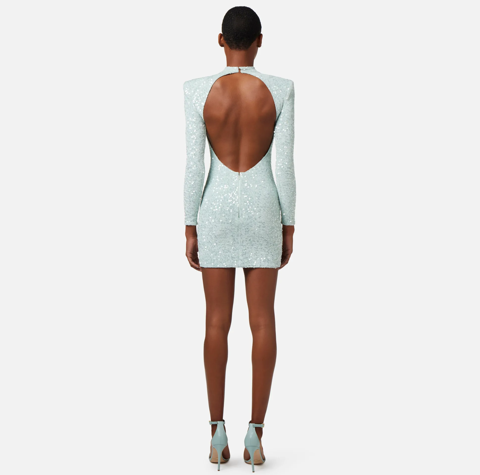 Elisabetta Franchi Abiti^Miniabito In Paillettes Con Spalle Strutturate