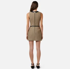 Elisabetta Franchi Abiti^Miniabito In Rafia Jaquard Con Bottoni Gemello