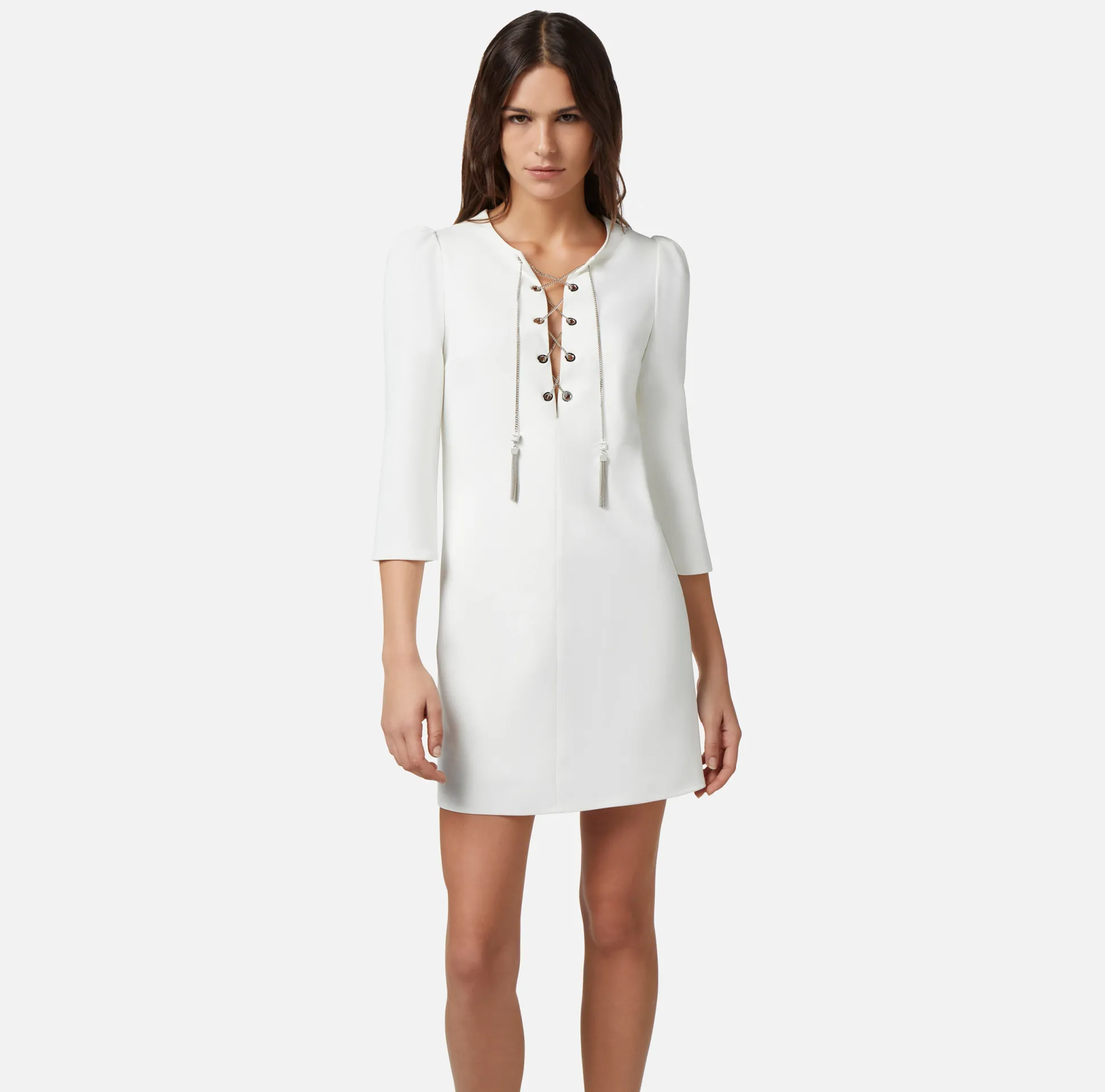 Elisabetta Franchi Abiti^Miniabito In Tessuto Tecnico Con Allacciatura Criss Cross