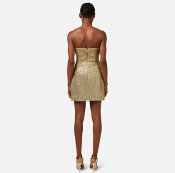 Elisabetta Franchi Abiti^Miniabito In Tweed Lurex Con Fiocco