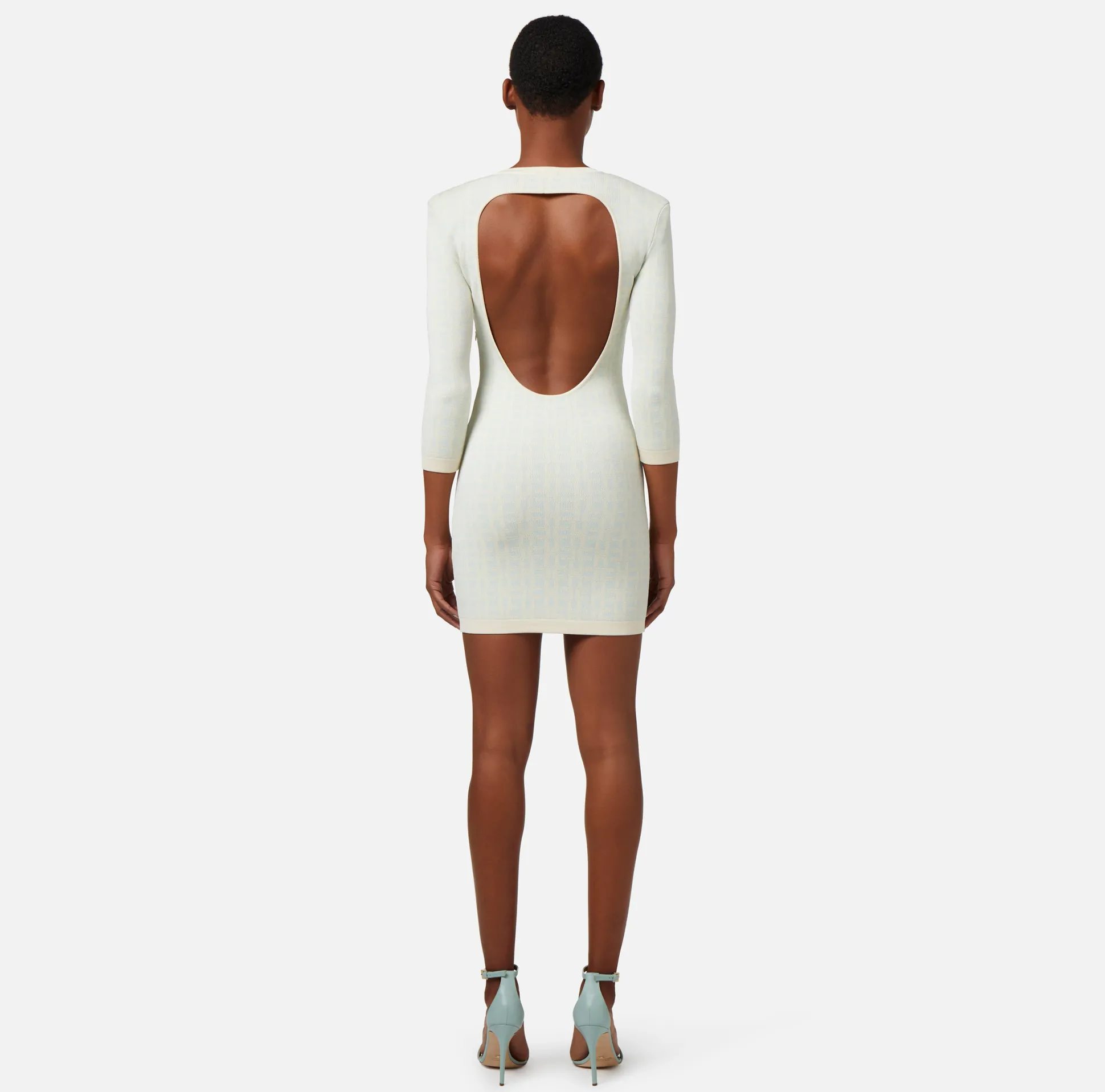 Elisabetta Franchi Abiti^Miniabito In Viscosa Jacquard Oblo Schiena