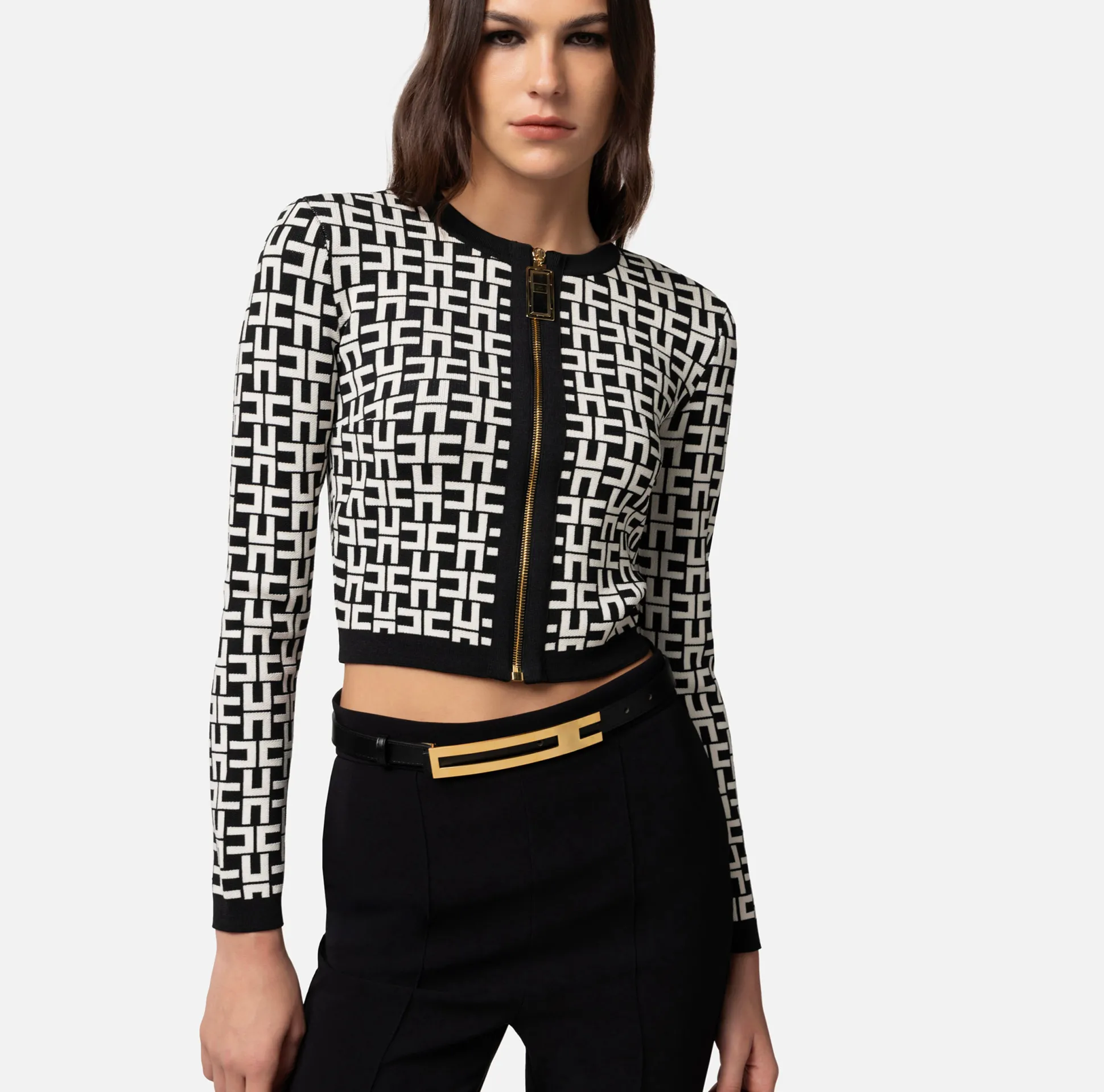 Elisabetta Franchi Maglieria E Felpe^Mini Cardigan In Viscosa Jacquard