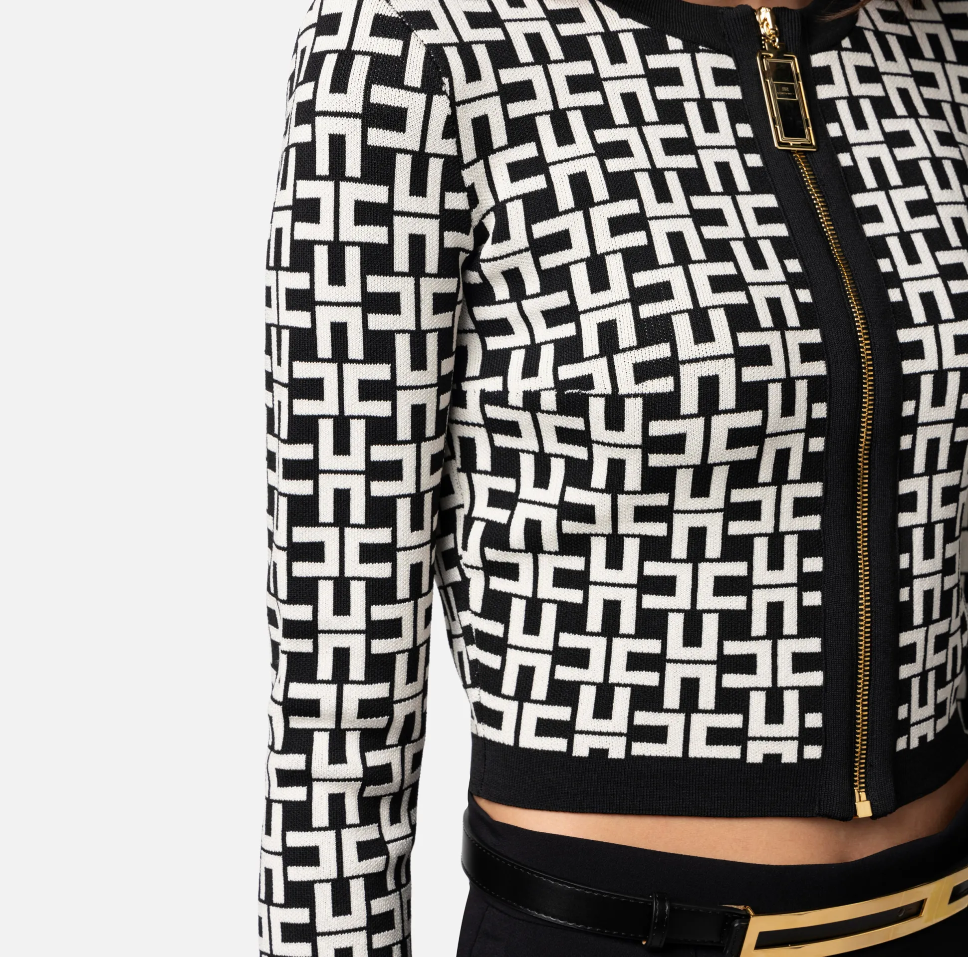 Elisabetta Franchi Maglieria E Felpe^Mini Cardigan In Viscosa Jacquard